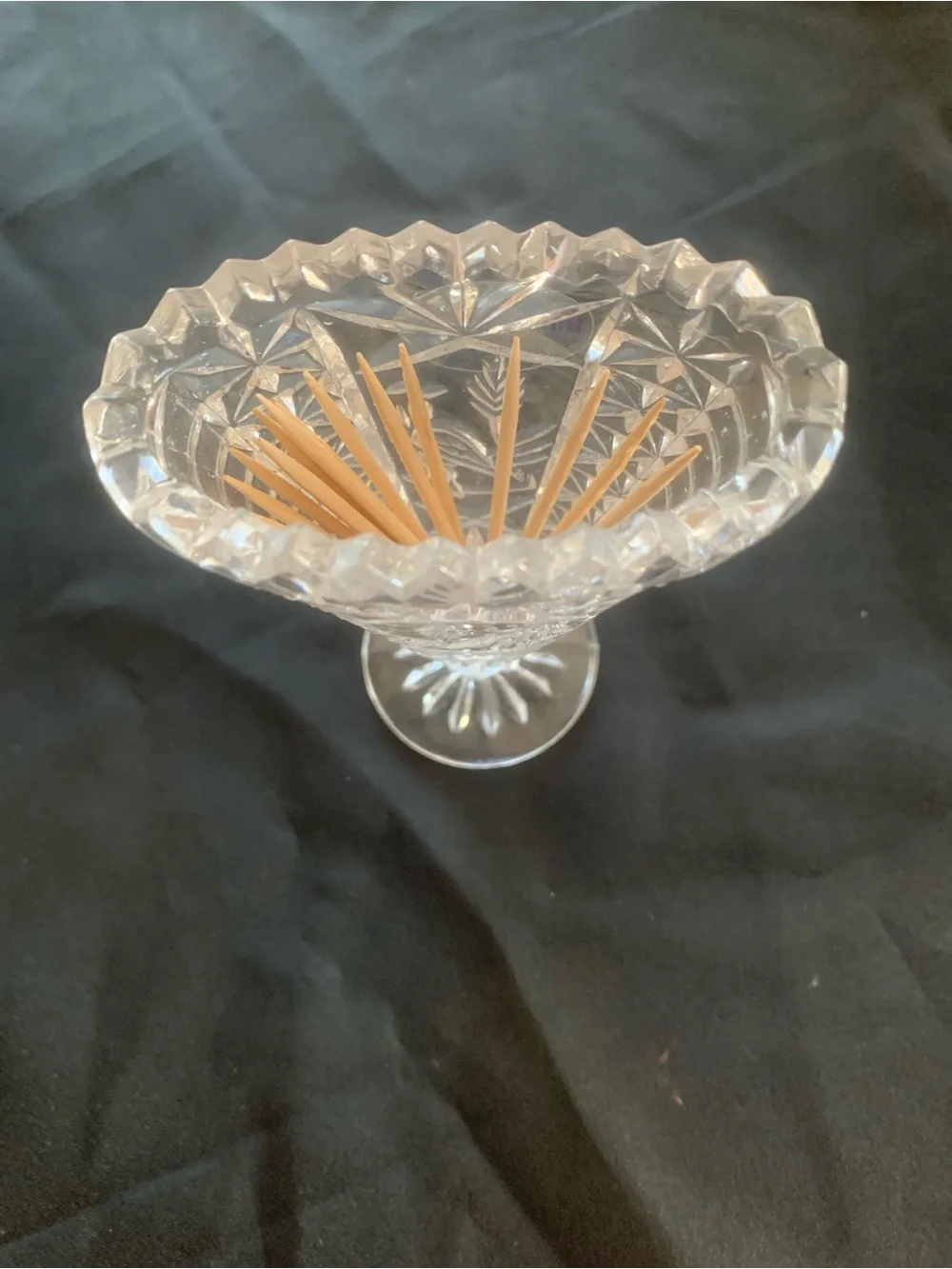 Elegant Clear Cut Glass Fan Vase Created in Germany Hofbauer